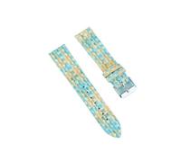 LANAPPTLTG Cinturino for orologio da donna for motivo intrecciato colorato a mosaico, 14 mm, 20 mm(Blue-yellow,20mm)