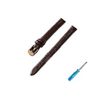 LANAPPTLTG Cinturino for orologio in morbido e sottile grano di bambù, adatto for accessori da donna, bracciale in pelle for(Dark brown-rose,14mm)