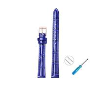 LANAPPTLTG Cinturino for orologio in pelle da 10 mm, 12 mm, 14 mm, 16 mm, 18 mm, 20 mm, cinturino for orologio lucido adatto for donna.(Blue-rose gold,16mm)