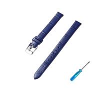 LANAPPTLTG Cinturino for orologio in pelle da 8 mm, 10 mm, 12 mm, 14 mm, 16 mm, 18 mm, 20 mm, adatto for le donne(Blue-silver,12mm)