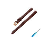 LANAPPTLTG Cinturino sottile in pelle grana for orologio, adatto for cinturini da donna, 8 mm, 10 mm, 12 mm, 14 mm, 16 mm(Brown-rose,10mm)