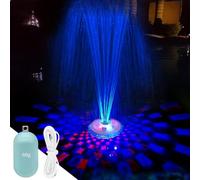 LanAqua Fontana galleggiante per piscina con spettacolo di luci subacquee, fontane per piscina con ancoraggio, 2 modalità di spruzzo, pompa per fontana per piscina, fontana per piscine interrate fuori
