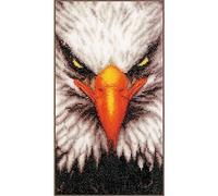 LANARTE Kit Punto Croce Contato AQUILA DEL PRIMO PIANO Decorativi Per Pareti ca. 14 x 26 cm Set Fai Da Te Creativo Adulti Ricamo Casa Decor Arte Da Parete Kit Per Hobby Cross Stitch