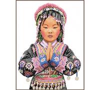 Set di punti croce Lanarte "Ragazza della tribù montana tailandese Aida", schema