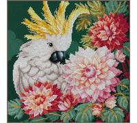 LANARTE Kit Punto Croce Contato DALIE DI CACATUA Decorativi Per Pareti ca. 29 x 29 cm Set Fai Da Te Creativo Adulti Ricamo Casa Decor Arte Da Parete Kit Per Hobby Cross Stitch