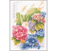 LANARTE Kit Punto Croce Contato IL POTERE DELL'ORTENSIA Decorativi Per Pareti ca. 20 x 27,5 cm Set Fai Da Te Creativo Adulti Ricamo Casa Decor Arte Da Parete Kit Per Hobby Cross Stitch