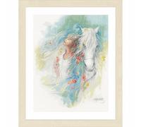 LANARTE Kit Punto Croce Contato "PENSIERI" Decorativi Per Pareti ca. 36 x 44 cm Set Fai Da Te Creativo Adulti Ricamo Casa Decor Arte Da Parete Kit Per Hobby Cross Stitch