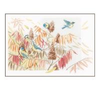 LANARTE Kit Punto Croce Contato Tette in Un CESPUGLIO Decorativi per Pareti ca. 40 x 27 cm Set Fai da Te Creativo Adulti Ricamo Casa Decor Arte da Parete Kit per Hobby Cross Stitch