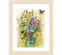 Lanarte kit punto croce "Tessuto Wildflowers Marjolein Bastin", contato, fai da
