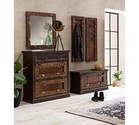 LaNatura ALMIRAH Set di assi in legno riciclato marrone