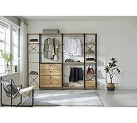 LaNatura Set di mensole in MDF e metallo, 252,5 x 30 cm