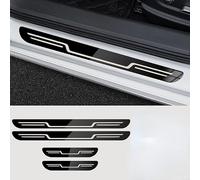 LANAZU 4 Pezzi Acciaio Inossidabile Battitacco per Auto Sticker per Toyota Yaris Cross (XP210) 2020 2021 2022 2023 2024 2025, Protezione del davanzale della portiera dell'auto,Black/A