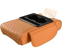 LANAZU Cuscino Parabraccio per Auto per Renault Clio 2005-2023 2024 2025, Scatola Bracciolo Protezione Bracciolo con Portabicchieri,Orange/A