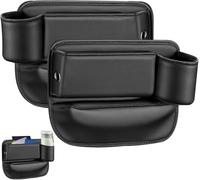 LANAZU Scatola Portaoggetti per Seggiolino Auto per VW Multivan T6, Tasca Laterale per Sedile Auto Organizer Multifunzionale per Seggiolino Auto,Black/D