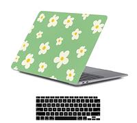 LanBaiLan Compatibile con MacBook Air 13" 2020 2019 2018 Release A2337 M1 A2179 A1932 Retina Display con Touch ID, custodia protettiva e copertura per tastiera, fiore verde