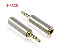 lanbao881 [3-Pack Gold 2.5 mm Male to 3.5 mm Female Stereo Audio Adapter + Gift (Card Reader) els1gt @ TZA