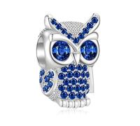 LANBEIDE Charm a forma di gufo per charm Pandora, in argento Sterling 925, per braccialetti Pandora, regali per donne, Argento sterling