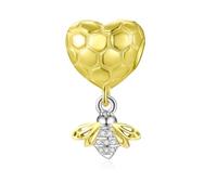 LANBEIDE Charm a forma di lucciola e gufo per bracciali Pandora, perle in argento Sterling 925 per bracciali Pandora, regali per donne, Argento sterling