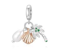 LANBEIDE Ciondoli in noce di cocco per charm Pandora, in argento Sterling 925, per donne, Argento sterling