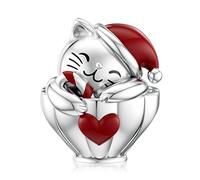 LANBEIDE Ciondoli natalizi in argento Sterling 925 con fiocco di neve, per braccialetti Pandora, regalo di compleanno per donne e ragazze, Argento sterling Argento
