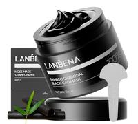 LANBENA 2.0-60 strisce per il naso e maschera Peel-Off al carbone di bambù, per la pulizia profonda dei pori, per punti neri e punti bianchi, formula purificante al carbone per tutti i tipi di pelle