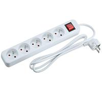 LANBERG 1.5M White LANTERGE Curve 5X 230V PL with Circuit Breaker, Full Copper