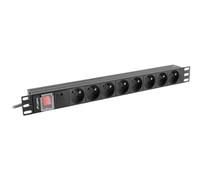 Multipresa 19" 8 Tomas Schuko con On/Off Switch Lanberg PDU-08E-0200-BK (2 m)