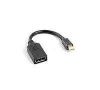 lanberg AD-0003-BK - Mini Displayport 1.2 (Mini Dp) maschio a DisplayPort femmina, adattatore con cavo, 10 cm, colore: Nero