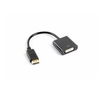 LANBERG ad 0007 BK Display Port 1.1 a (19pin) Maschio a DVI-D (24 + Poli) Femmina Adattatore Dual Link con Cavo, 10 cm Nero