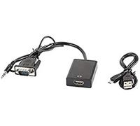 lanberg Ad 0021 "VGA (15-Pin) Socket to Jack Plug (3-Pole) and 1.4 USB A 2.0 Fem