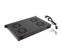 Lanberg AK-1503-B Pannello superiore Nero 4 ventola(e) 1U AC 230 V Fan Panel 1U