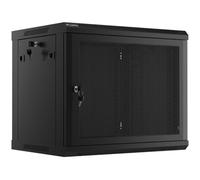Lanberg Armadio rack 19" montaggio a parete 9u/600x450 con porta traforata nera