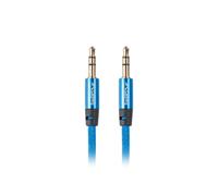 Cavo stereo Lanberg CA-MJMJ-10CU-0010-BL connettori jack 3,5 mm maschio/maschio placcato oro cavo intrecciato 1 metro blu