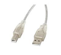 Cavo Lanberg da USB-A 2.0 a USB-B maschio/maschio con ferrite 1,8 m trasparente