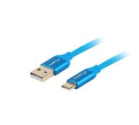 LANBERG Cable USB 2-0 Male-USB C Male Quick Charge 3-0 1M Blue