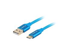 LANBERG Cable USB 2-0 Male-USB C Male Quick Charge 3-0 1M Blue