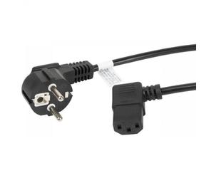 Lanberg Cavo Prolunga Angolare CEE 7/7 a IEC 320 C13 Maschio/Femmina 1,8 m VDE Nero