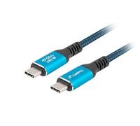 LANBERG Cavo USB-C M/M USB4, 0,5 m, 240 W, 8 K, 60 Hz, nero/blu