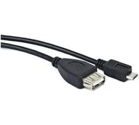 LANBERG Cavo USB Micro M a USB-A F 2.0 OTG Nero 15 cm OEM