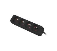 LANBERG Ciabatta elettrica 1,5 m, 4 x 230 V, cavo in rame di qualità, nero