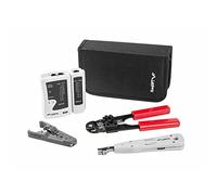 LANBERG Kit DE HERRAMIENTAS para REDES NT-0301,Tester,PELACABLES,CRIMPADORA,HERRAMIENTA DE INSERCION
