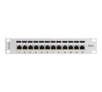LANBERG Patch Panel 10'', 12 Port 1U, CAT6, Grey