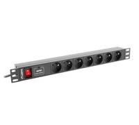 Lanberg PDU-07E-0200-IEC-BK 2 m 7 presa(e) AC Interno Tipo E Nero 220 250 V