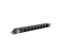 Lanberg PDU-08F-0200-BK unità di distribuzione dell'energia (PDU) 8 presa(e) AC
