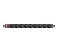 Lanberg PDU-09E-0300-BK 1U Orizzontale Nero 9 presa(e) AC Tipo E Attività