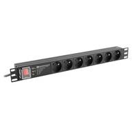 Lanberg PDU-PRO-07E-0200-BK Commutate 1U Monofase Orizzontale Alluminio Nero