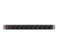 Lanberg PDU Steckdosenleiste 19" 1U 9x Schuko Strip PDU-09F-0300-BK