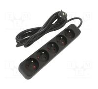 Lanberg Cavo di prolunga 3 m 5 x 230 V Nero conduttore in rame pieno