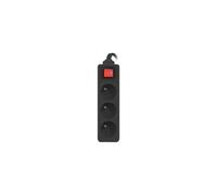 Lanberg PS1-03E-0300-BK prolunghe e multiple 3 m 3 presa(e) AC Interno/esterno Nero