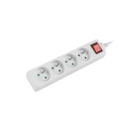 LANBERG 1.5M White LANTERGE Curve 4X 230V PL with Circuit Breaker, Full Copper